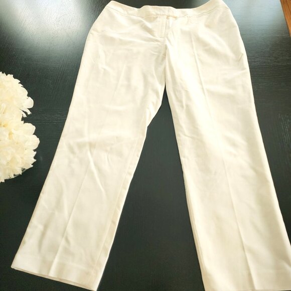 Anne Klein Pants - Anne Klein White Classic Minimalist Ankle Dress Pants Sz. 18W & 20W